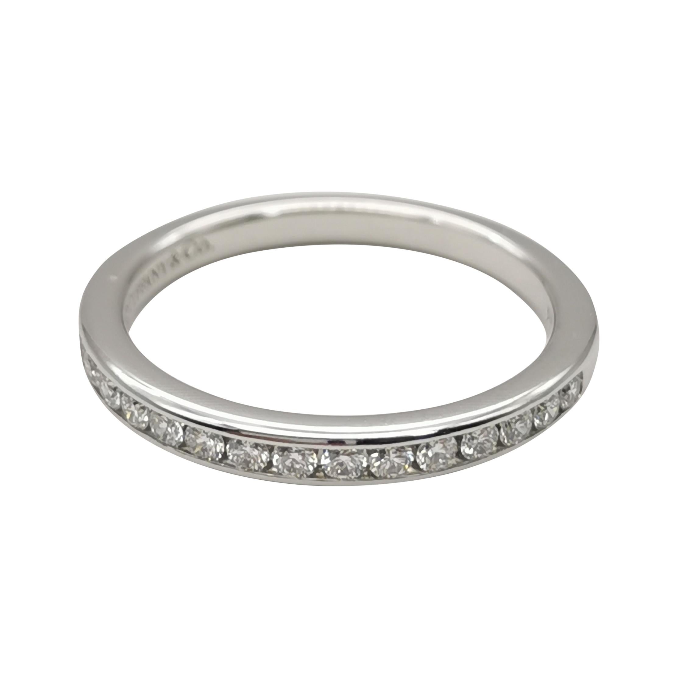 Tiffany and Co. PT950 Half Channel Diamants Ring at 1stDibs