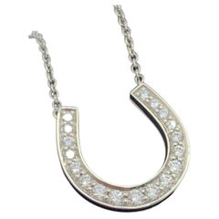 Tiffany & Co. Pt950 Platinum Pave Diamond Horseshoe Pendant Necklace