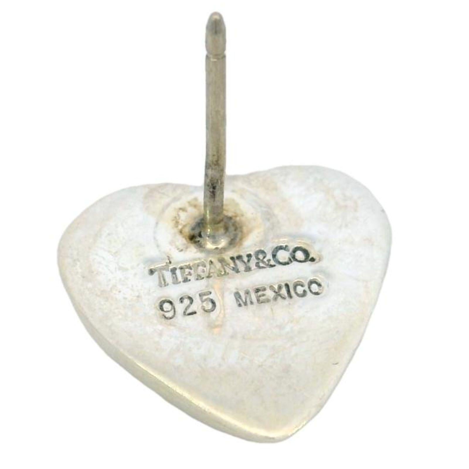 Tiffany & Co Puffy Heart STiffany & Co Puffy Heart Stud Orecchini in argento Sterling in vendita 6
