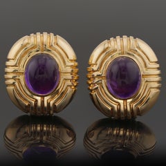 TIFFANY & CO. Purple Amethyst Yellow Gold Clip-on Earrings