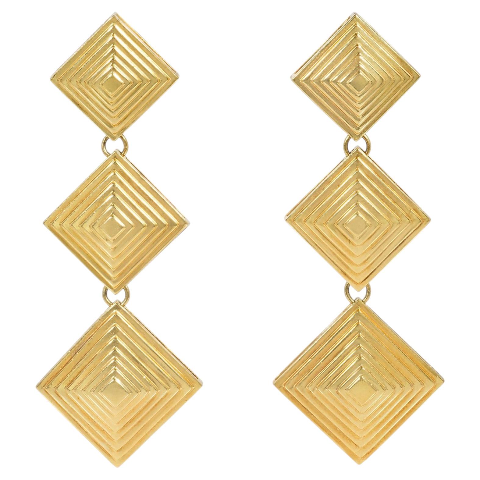 Tiffany & Co. pyramid pendant earrings For Sale