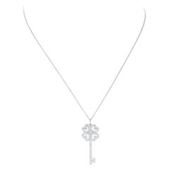 Tiffany & Co. 'Quatra Heart' Platinum and Diamond Pendant Necklace