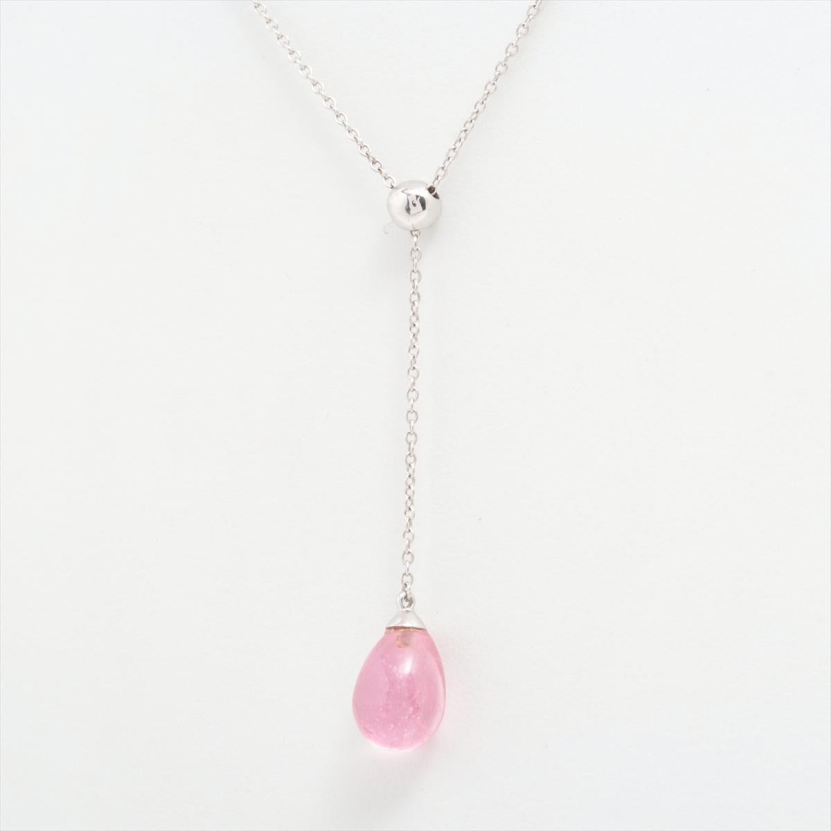 Pear Cut Tiffany & Co. Rainbow Drop Pink Amethyst Stone Necklace For Sale