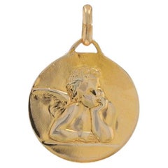 Tiffany & Co. Raphael Angel Vintage Pendant - Yellow Gold 14k Cherub Faith