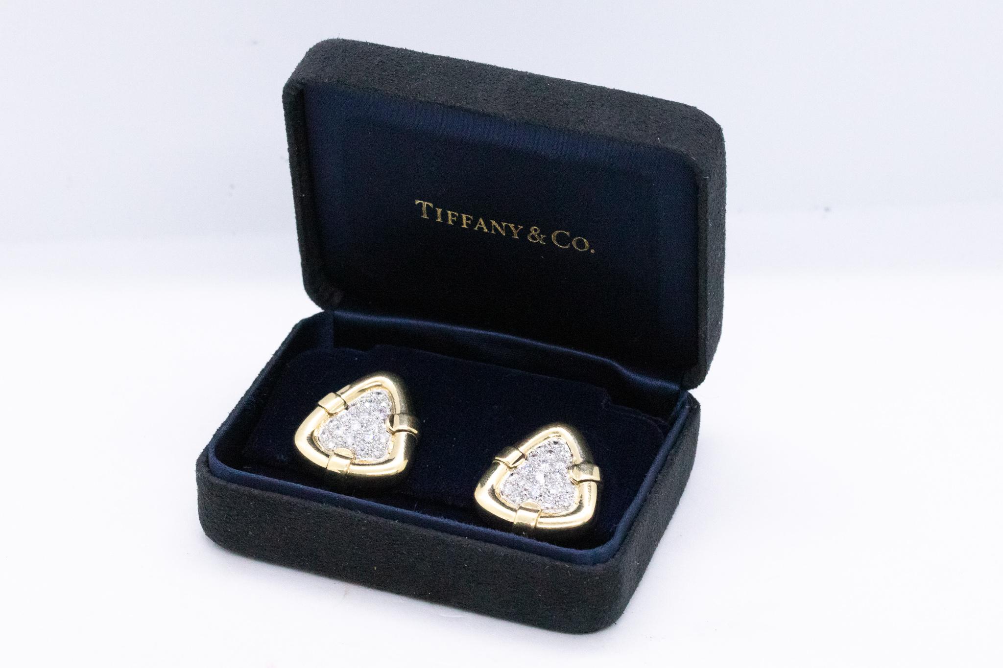 Women's Tiffany & Co. Rare Clips Earrings in 18Kt Gold with 3.84 Ctw in VVS-1 E Diamonds