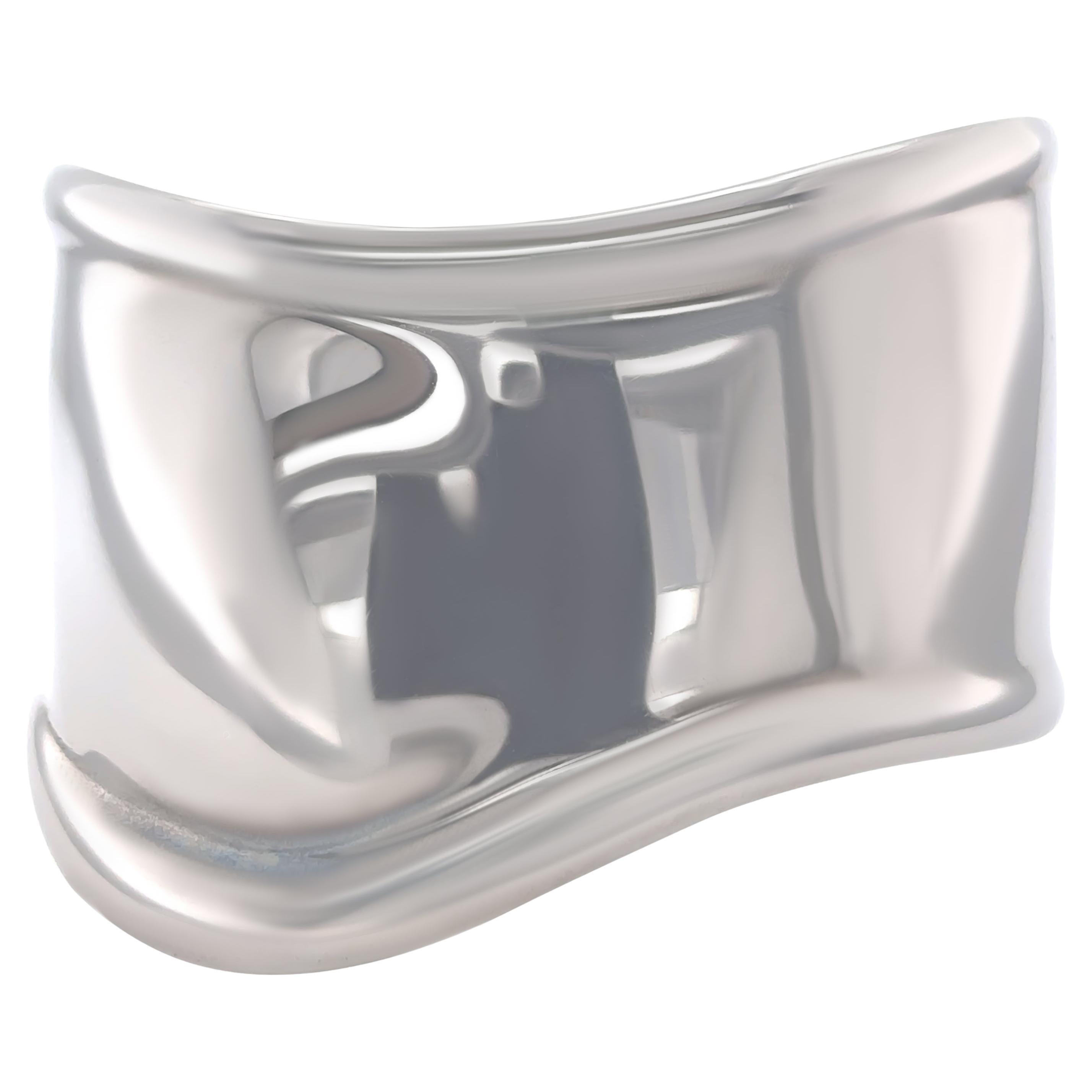 Tiffany 
Co Rare Elsa Peretti Ruthenium Charcoal Bone Cuff Bracelet 65.5g