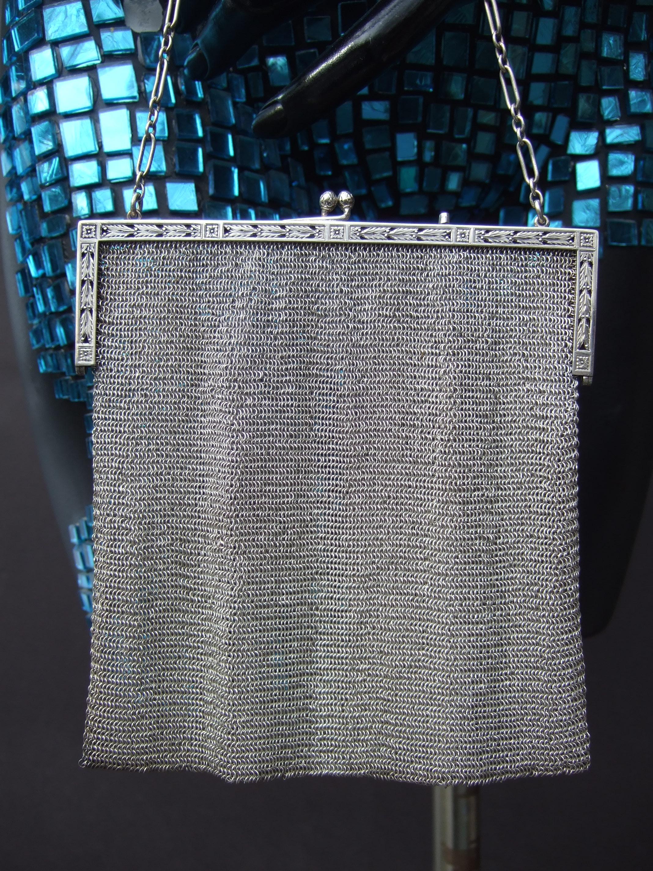 Tiffany & Co. Rare Sterling Silver Chain Mail Evening Bag c 1910 4