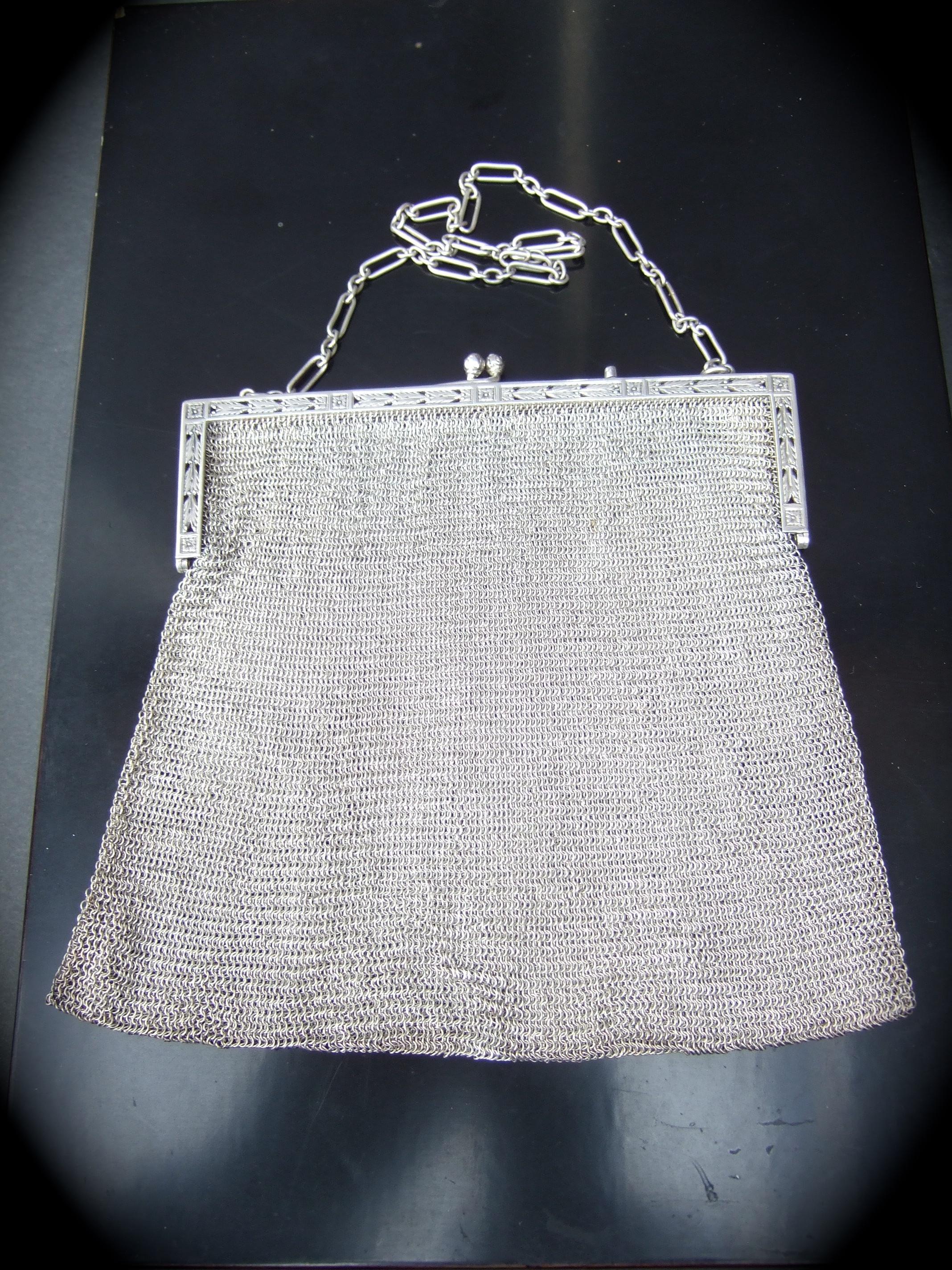 Tiffany & Co. Rare Sterling Silver Chain Mail Evening Bag c 1910 6