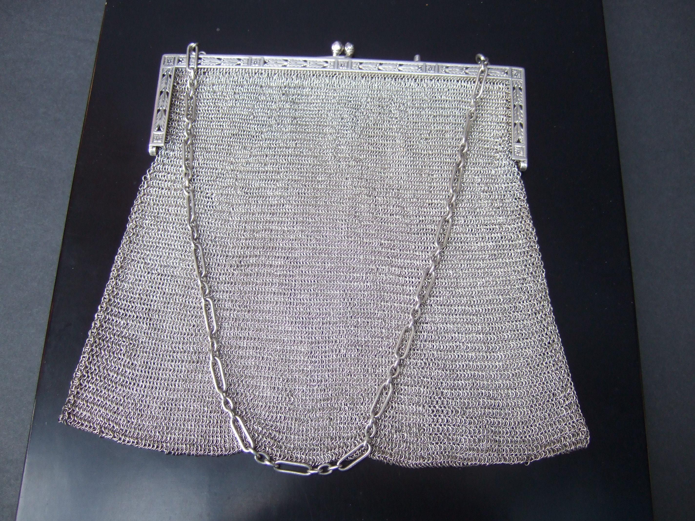 Tiffany & Co. Rare Sterling Silver Chain Mail Evening Bag c 1910 In Good Condition In University City, MO