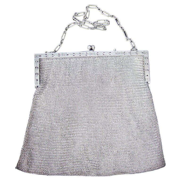 Return to Tiffany® Pouch Bag Charm in Silver-colored Leather