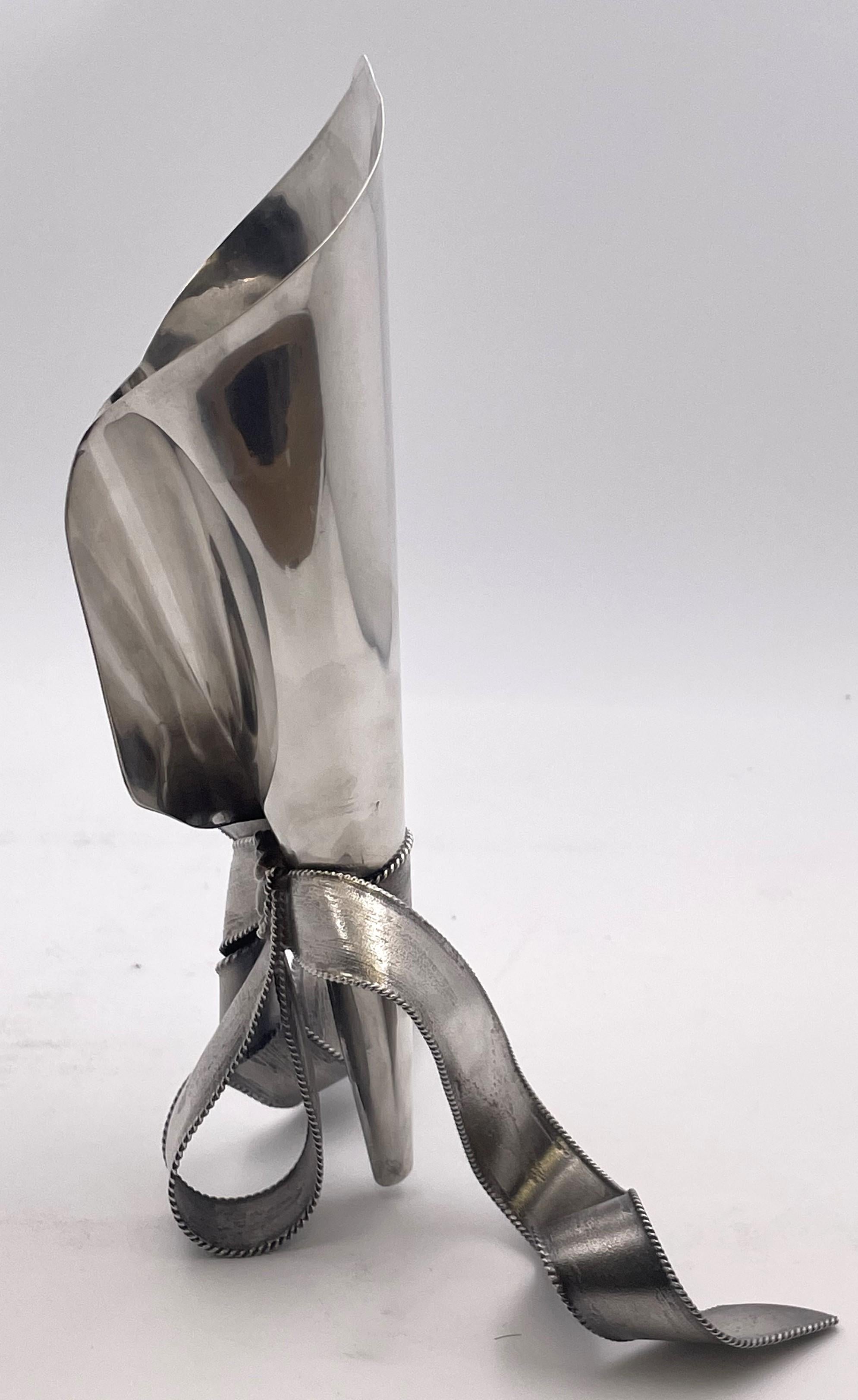 Mexican Tiffany & Co. Rare Sterling Silver Ribbon Bow Large Vase by Victor Carranza For Sale