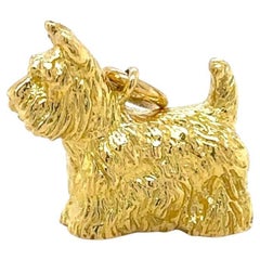 Tiffany & Co. Rare Vintage 18 Karat Gold Scottish Terrier Dog Charm Pendant