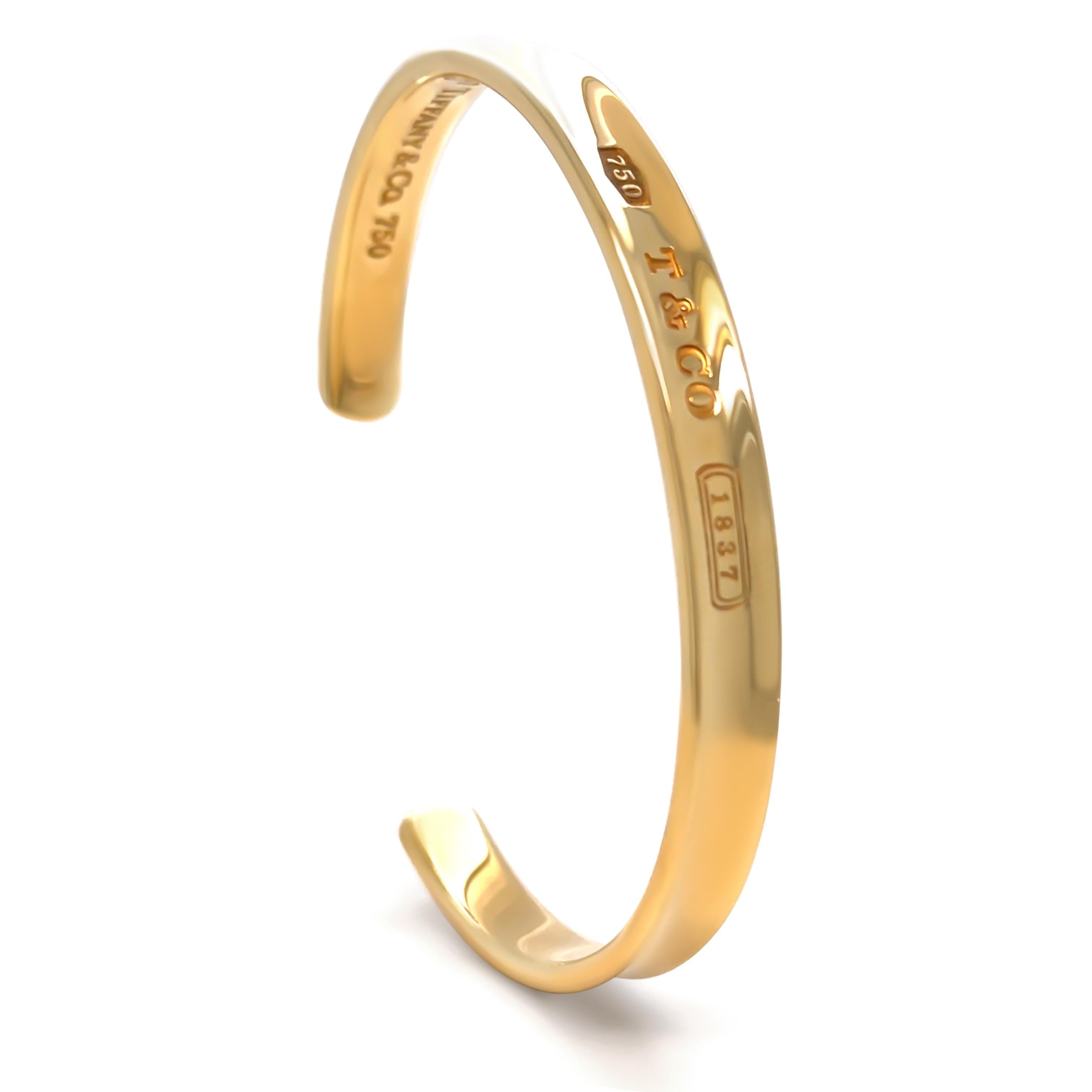 Tiffany & Co. Rare bracelet manchette vintage en or jaune 18 carats retour à Tiffany 1883 Excellent état - En vente à SYDNEY, NSW