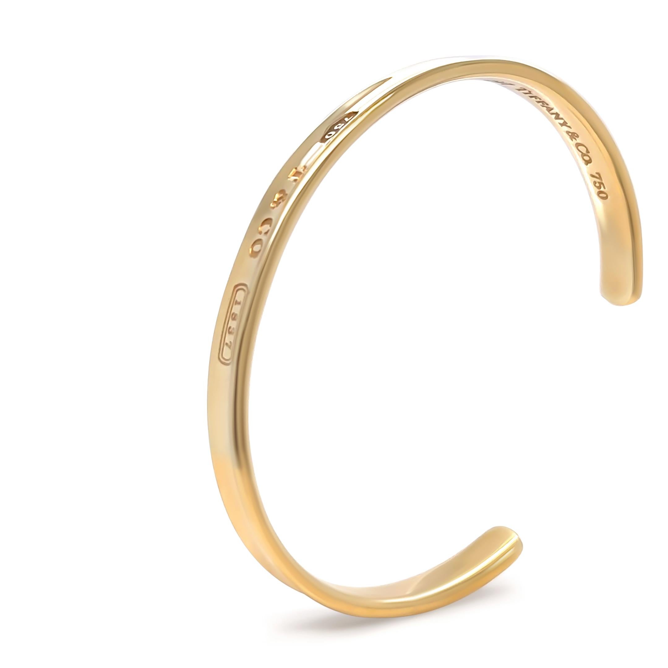 Tiffany & Co. Rare bracelet manchette vintage en or jaune 18 carats retour à Tiffany 1883 Pour femmes en vente