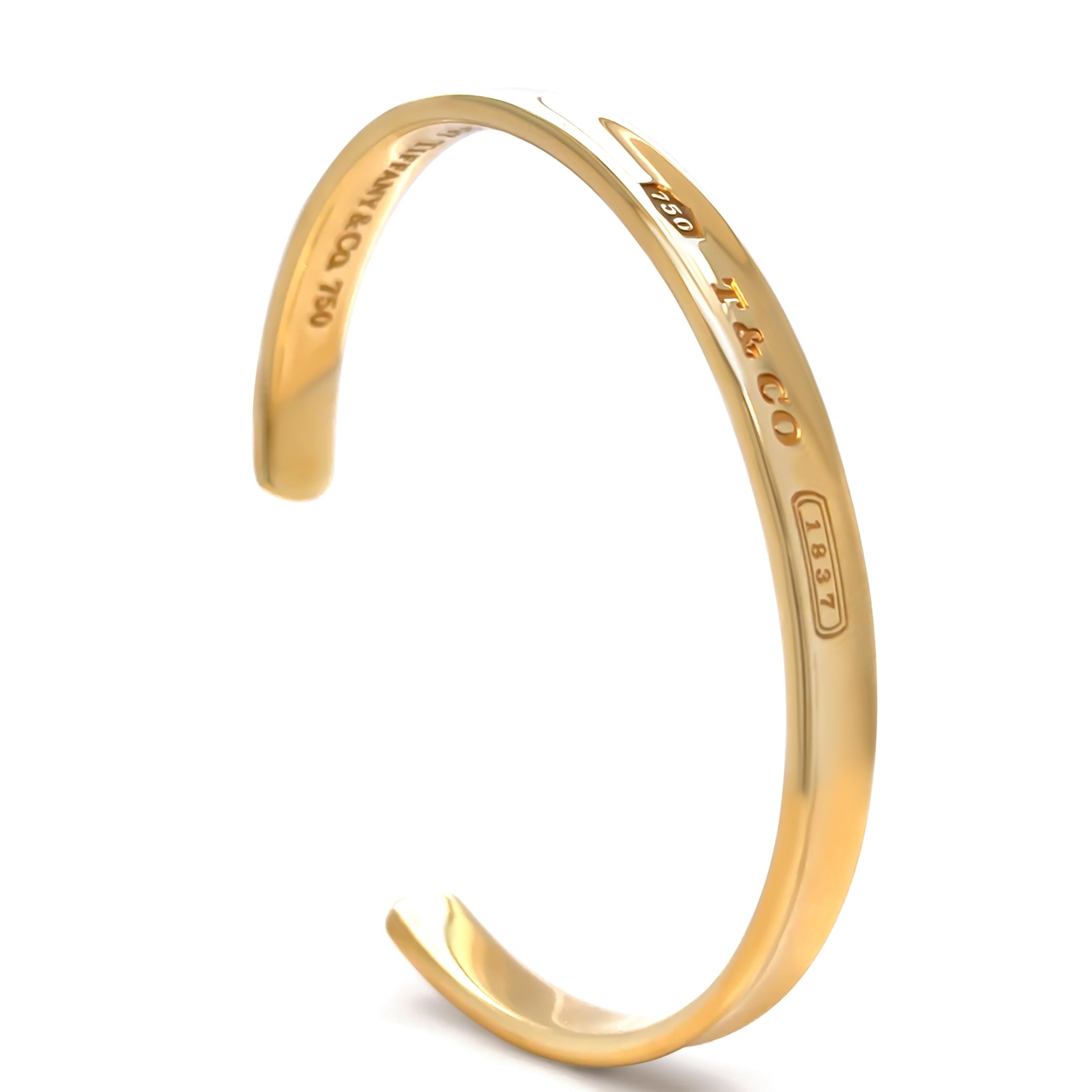 Tiffany & Co. Rare bracelet manchette vintage en or jaune 18 carats retour à Tiffany 1883 en vente 2