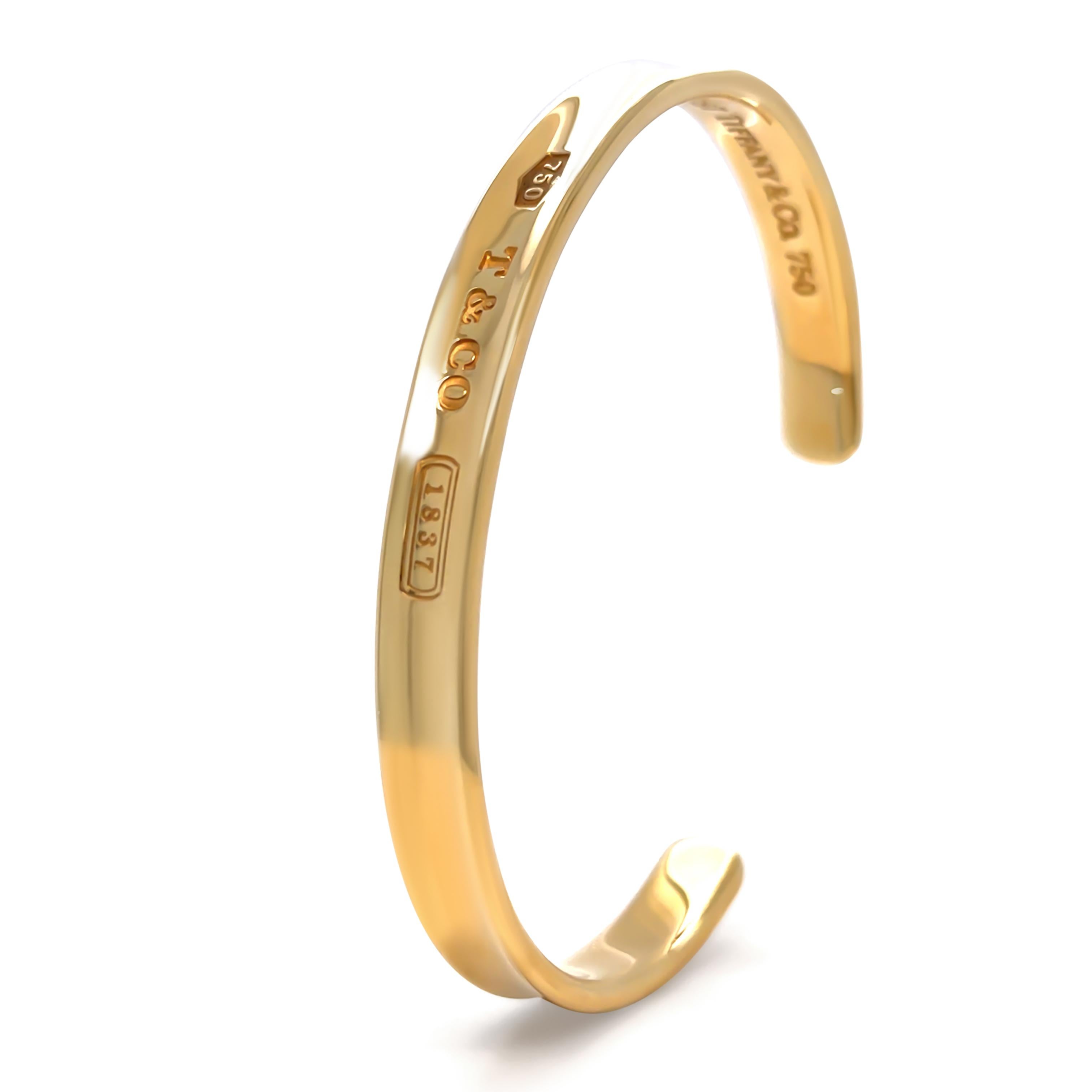 Tiffany & Co. Rare bracelet manchette vintage en or jaune 18 carats retour à Tiffany 1883 en vente 3