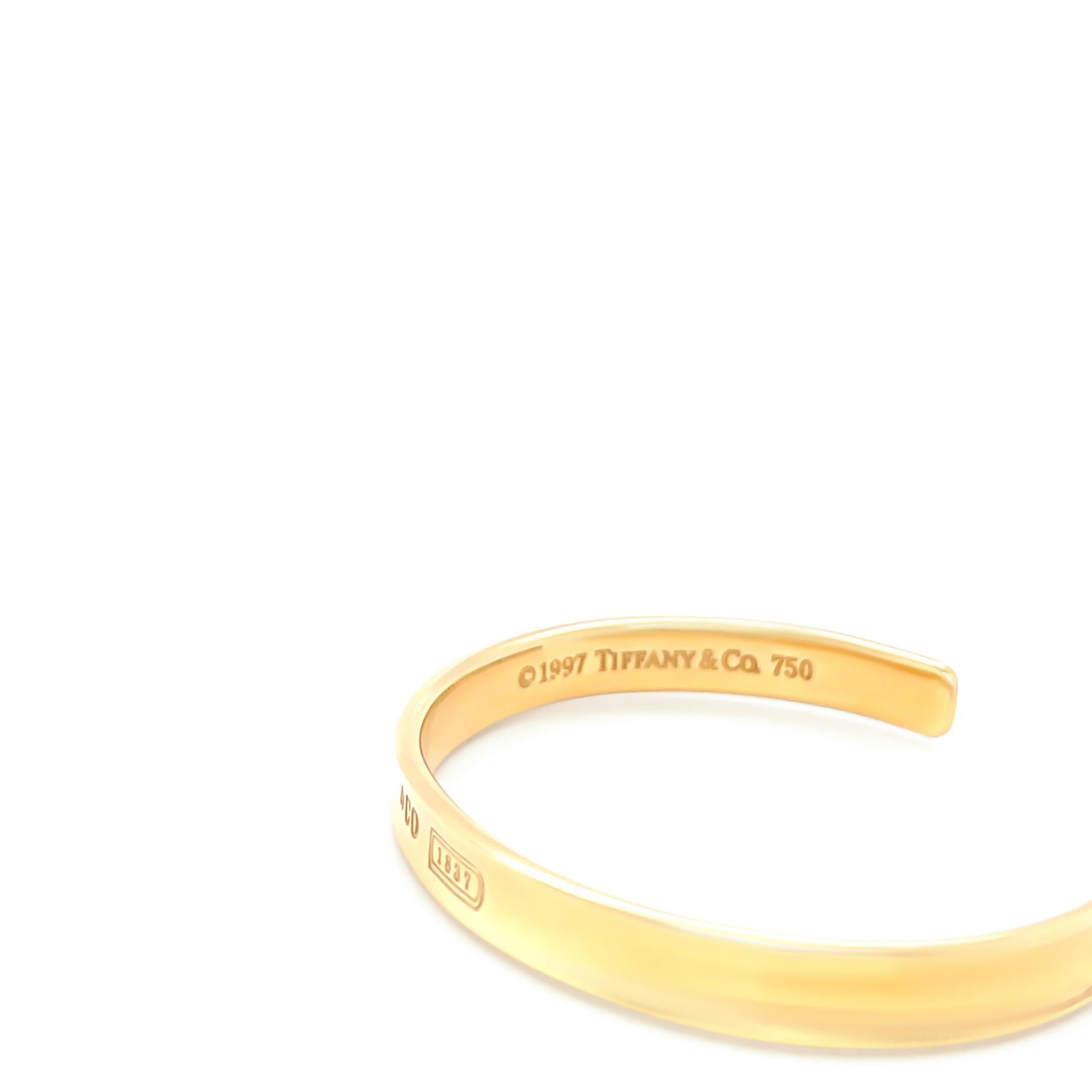 Tiffany & Co. Rare bracelet manchette vintage en or jaune 18 carats retour à Tiffany 1883 en vente 4