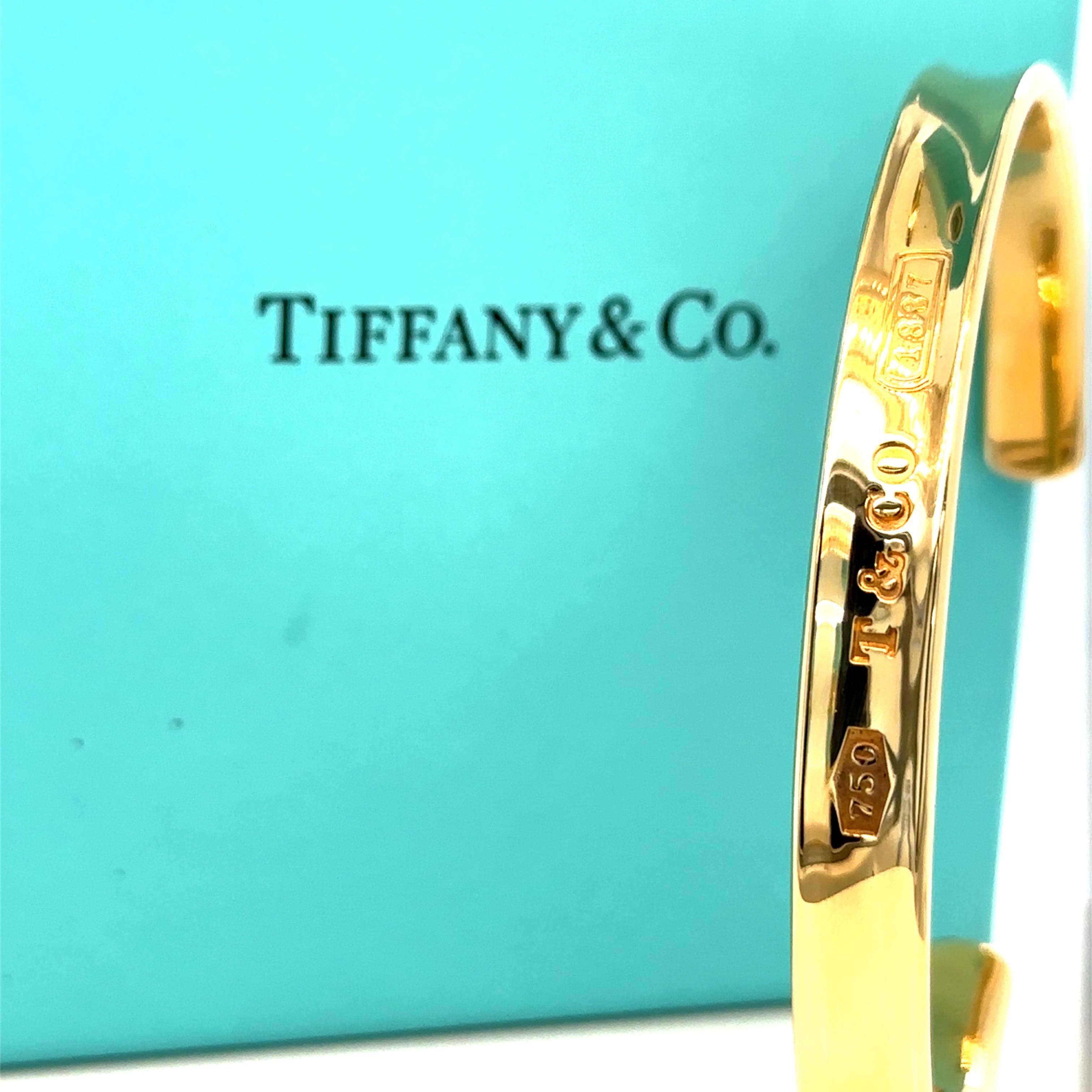 Tiffany & Co. Rare bracelet manchette vintage en or jaune 18 carats retour à Tiffany 1883 en vente 5