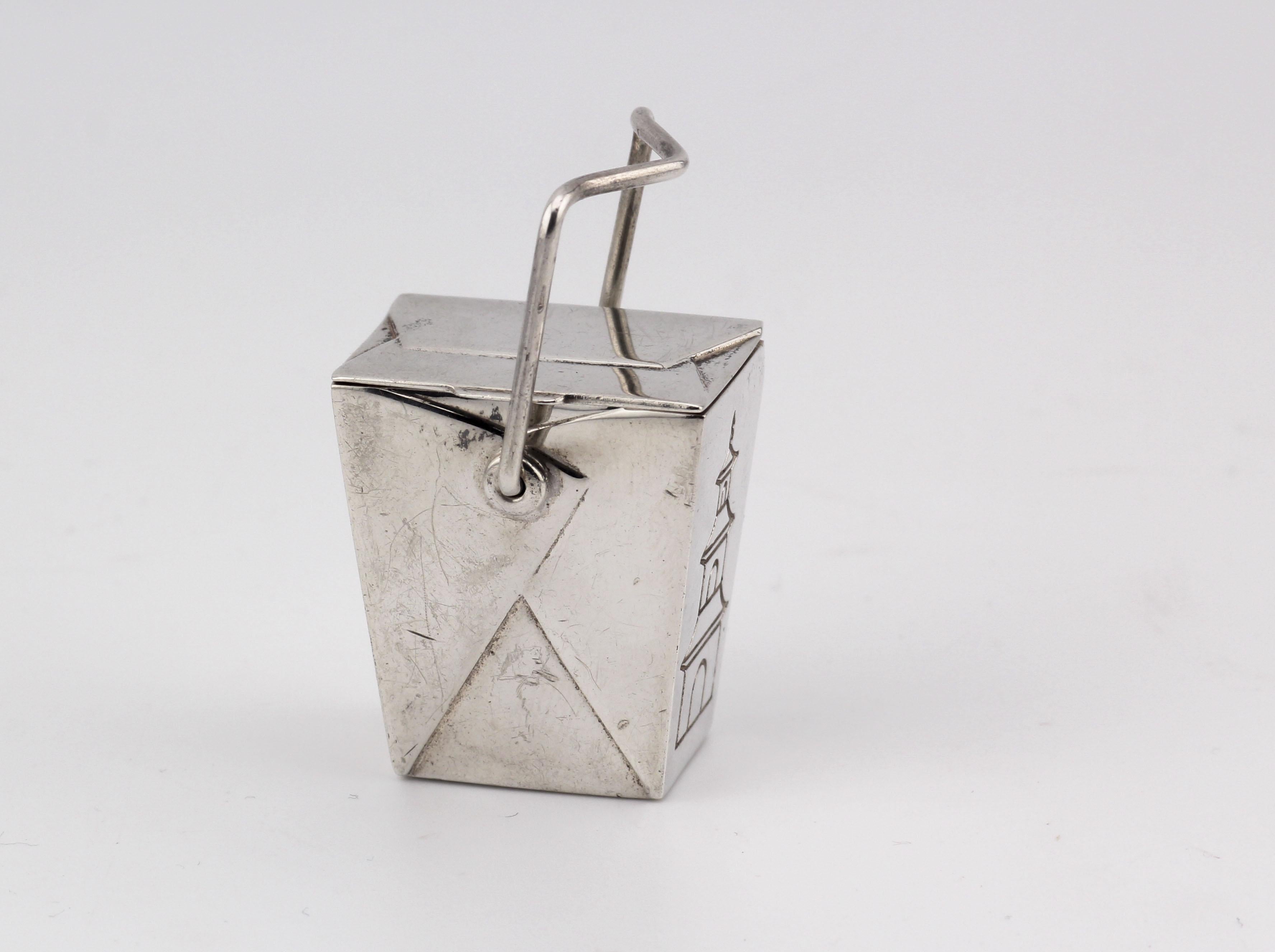 Women's or Men's Tiffany & Co RARE Vintage Silver Chinese Take Out Pill Box Philippines