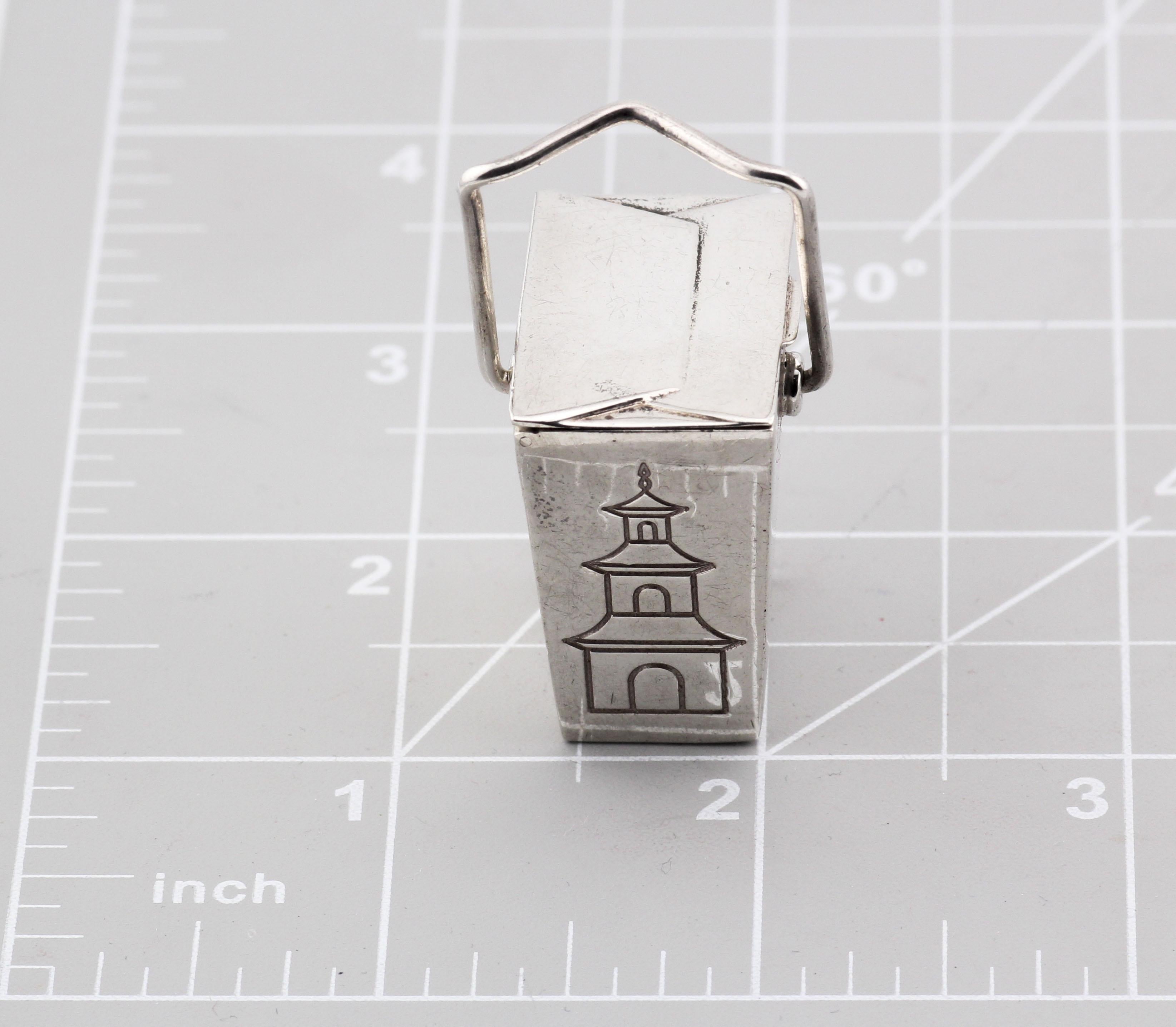 Tiffany & Co RARE Vintage Silver Chinese Take Out Pill Box Philippines 2