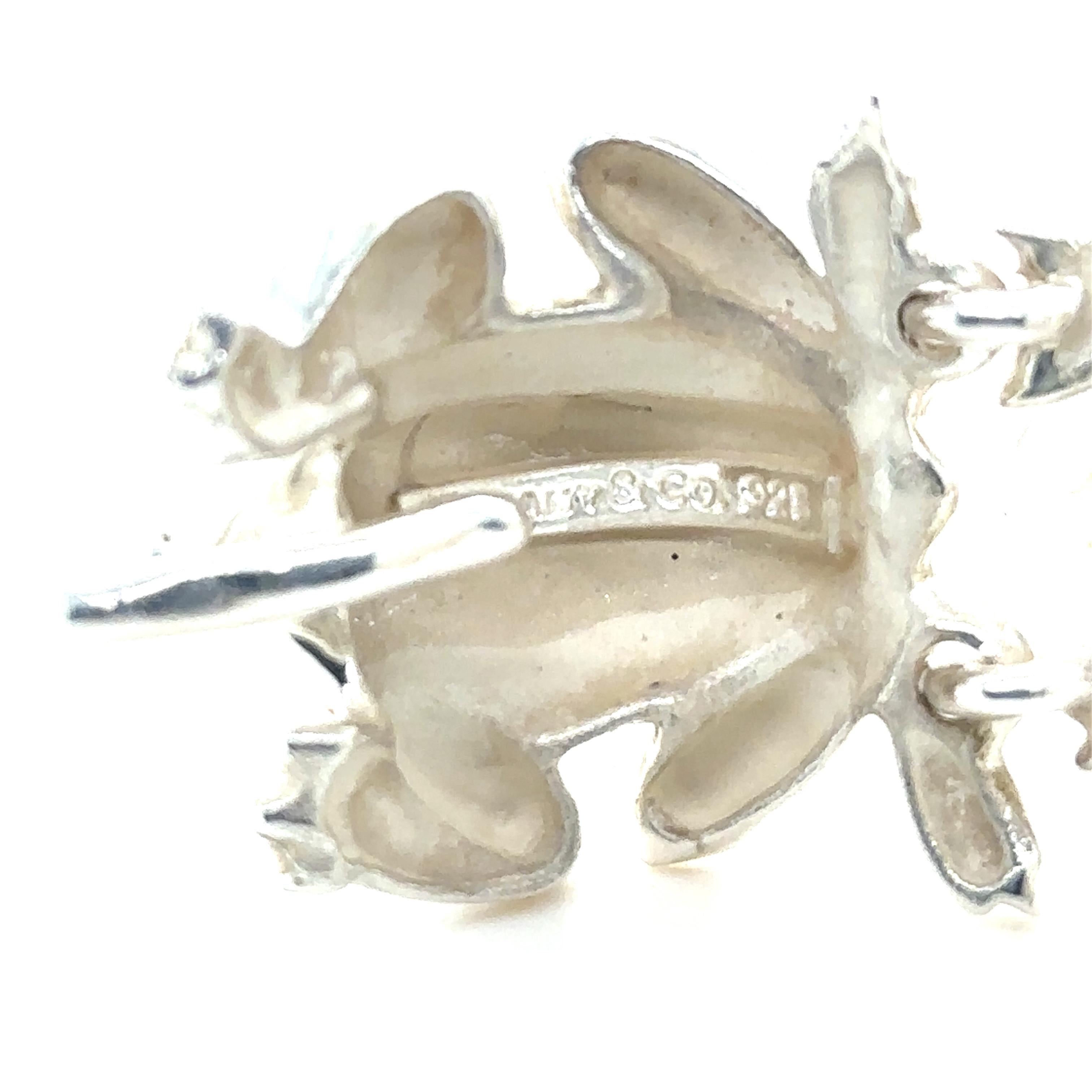 Tiffany & Co Rare Vintage Silver Frog Nature Link Bracelet 88.43g Pour femmes en vente