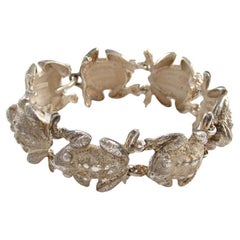 Tiffany & Co Rare Vintage Silver Frog Nature Link Bracelet 88.43g