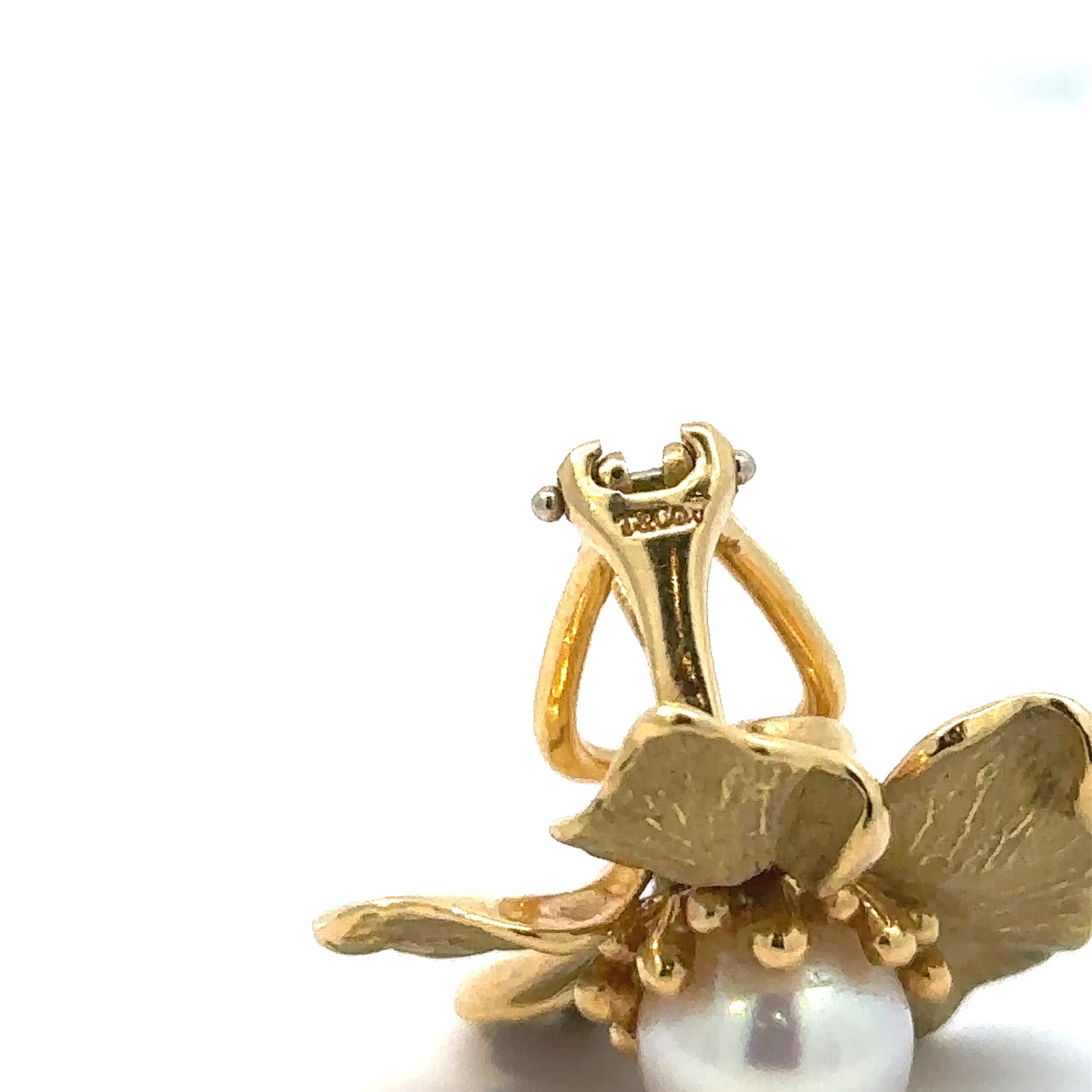 Tiffany & Co. Pendientes Raros de Perla y Oro Amarillo 