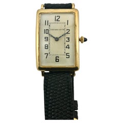 Tiffany & Co. Rectangular 18K Gold Wristwatch with Agassiz Movement, Circa 1930s