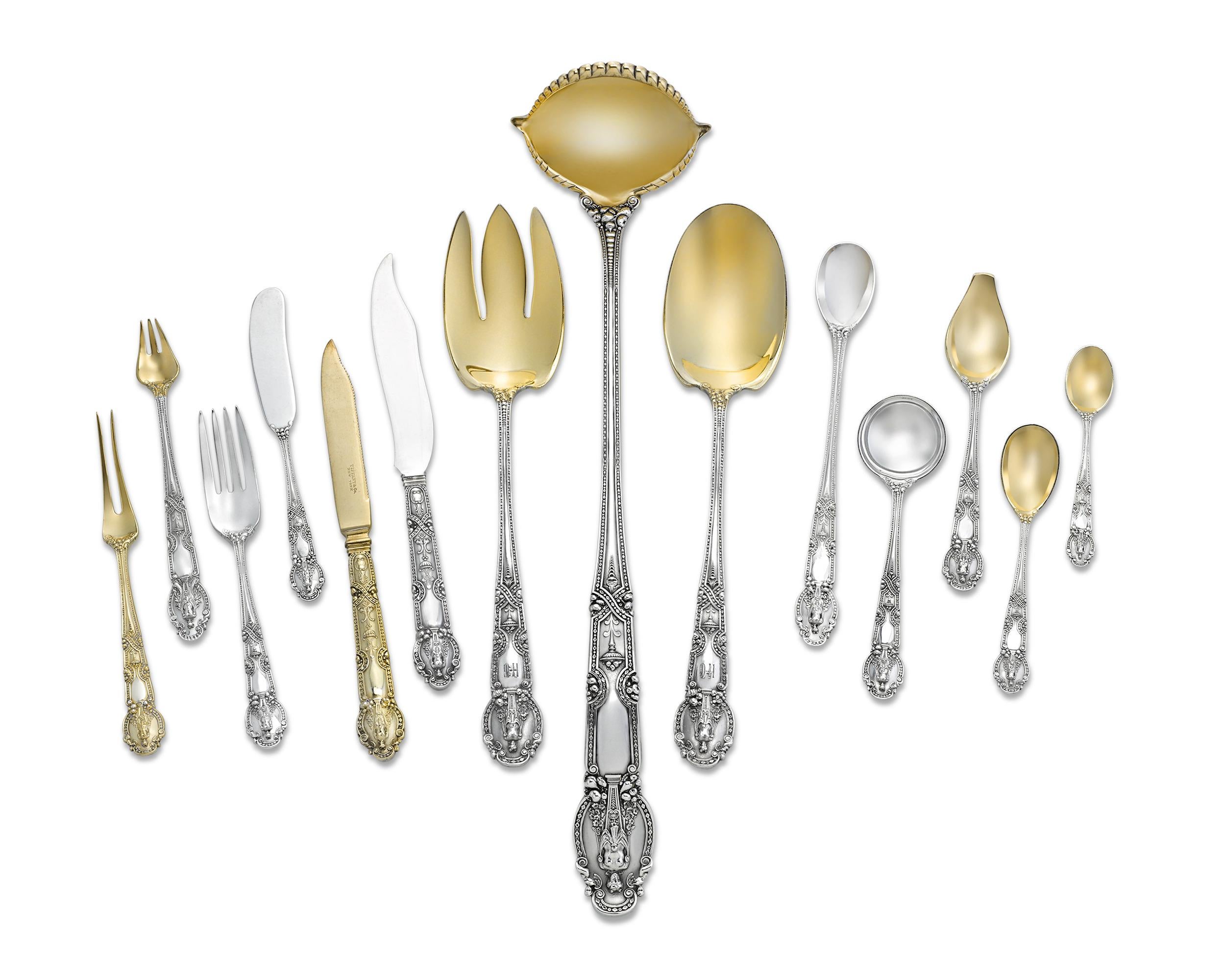 20th Century Tiffany & Co. Renaissance Silver Flatware Service, 417 Pieces