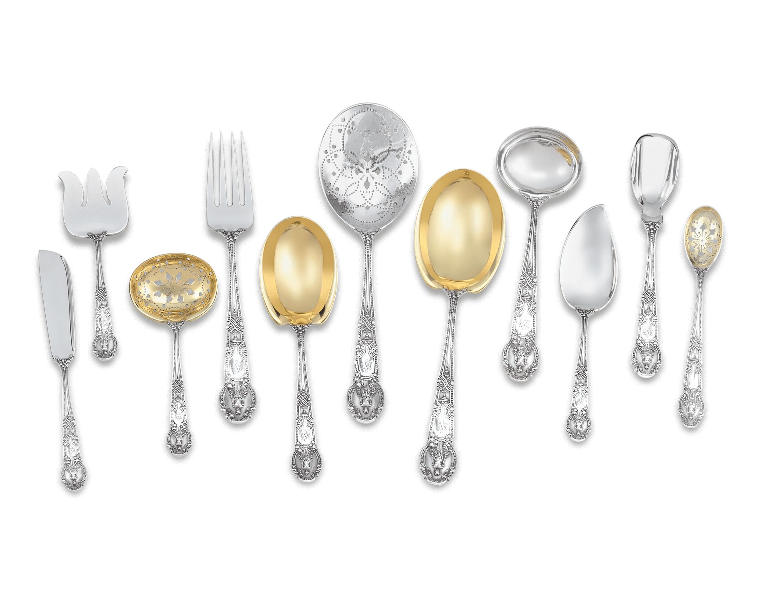American Tiffany & Co. Renaissance Silver Flatware Service, 445 Pieces