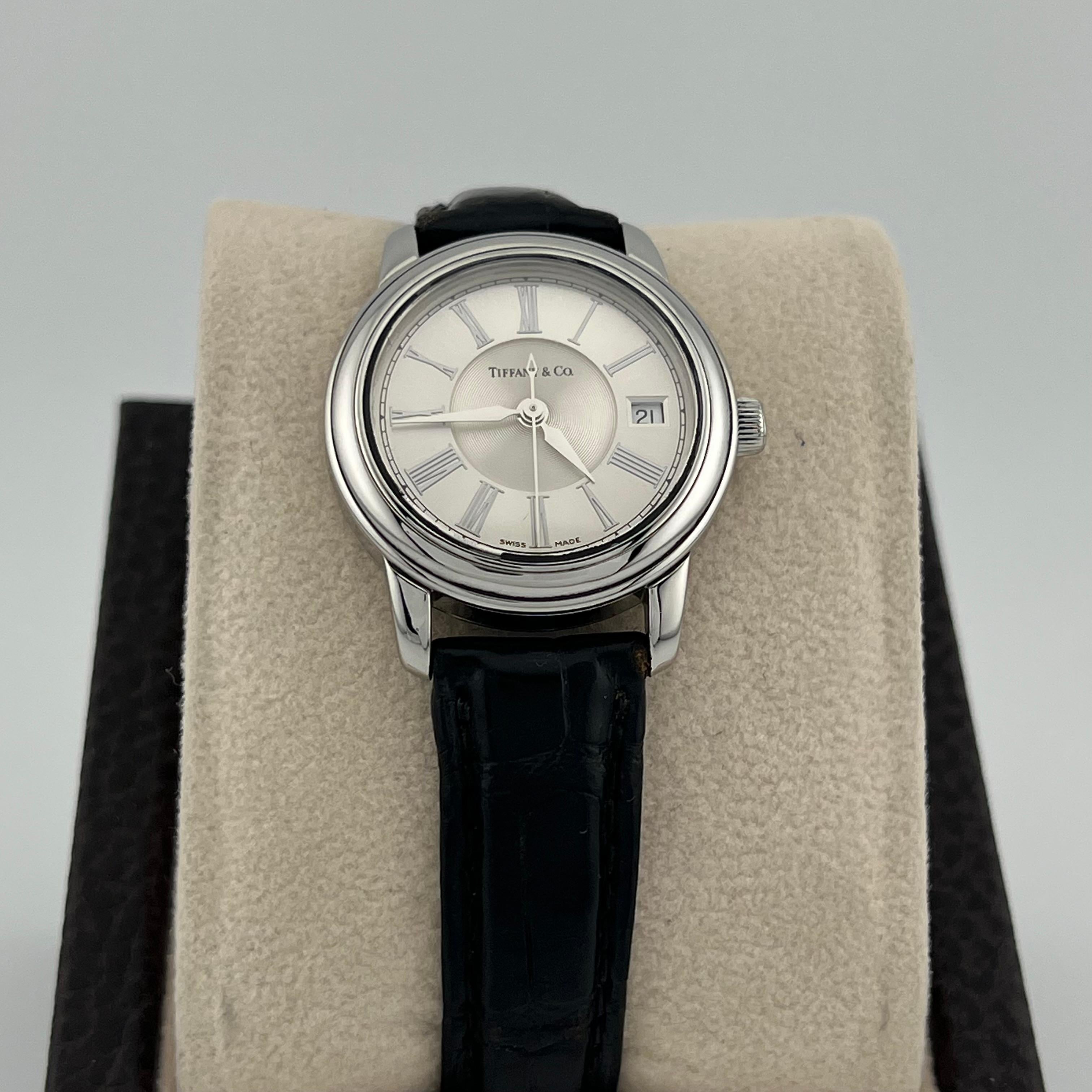 Tiffany & Co. Resonator 27mm Silbernes Zifferblatt Edelstahl Uhr Damen im Angebot