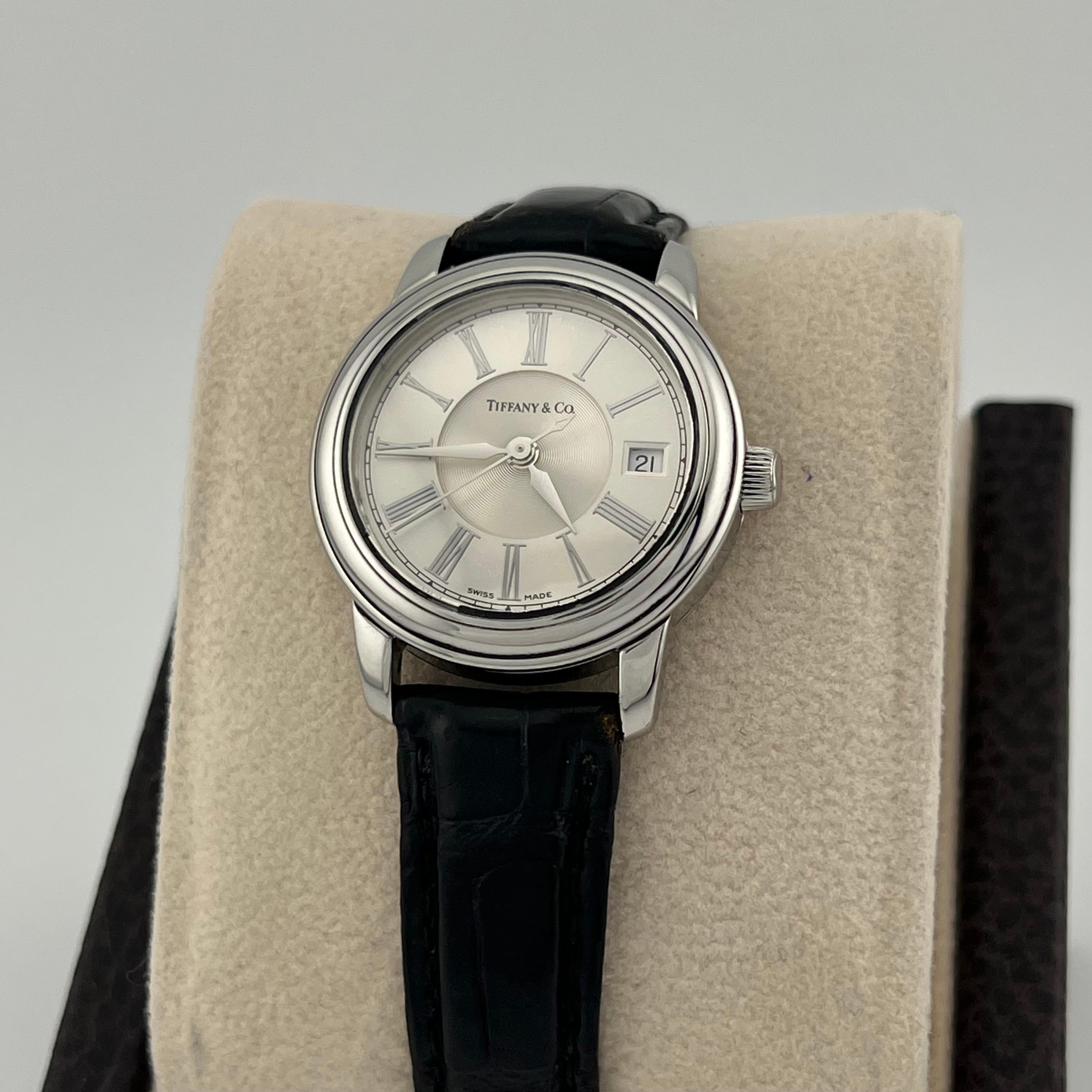 Tiffany & Co. Resonator 27mm Silbernes Zifferblatt Edelstahl Uhr im Angebot 1