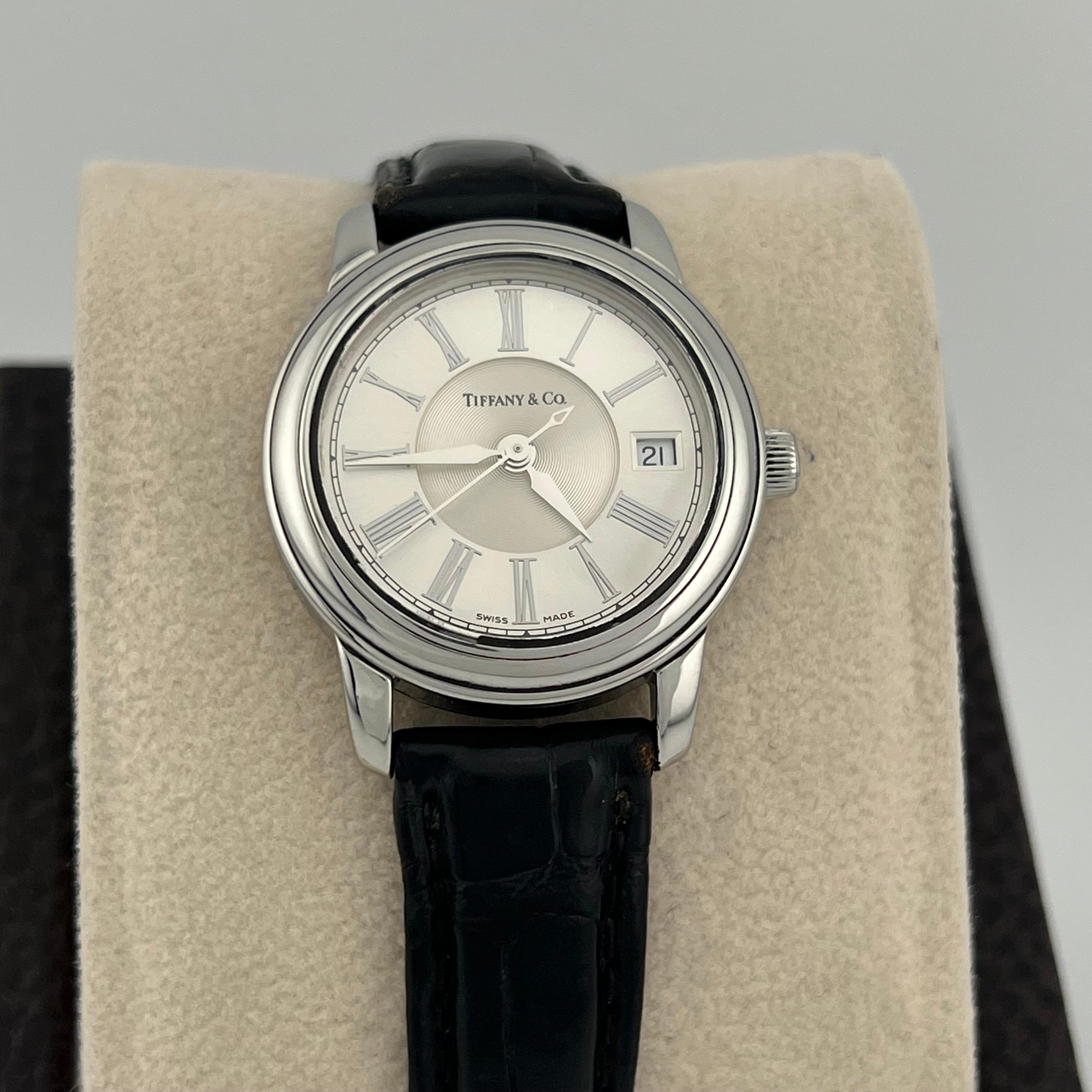 Tiffany & Co. Resonator 27mm Silbernes Zifferblatt Edelstahl Uhr im Angebot 2