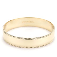 Tiffany & Co. Retired Beaded Edge Bangle in Yellow Gold