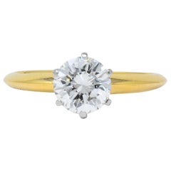 Tiffany & Co. Retro 1.08 Carat Diamond 18 Karat Gold Solitaire Engagement Ring