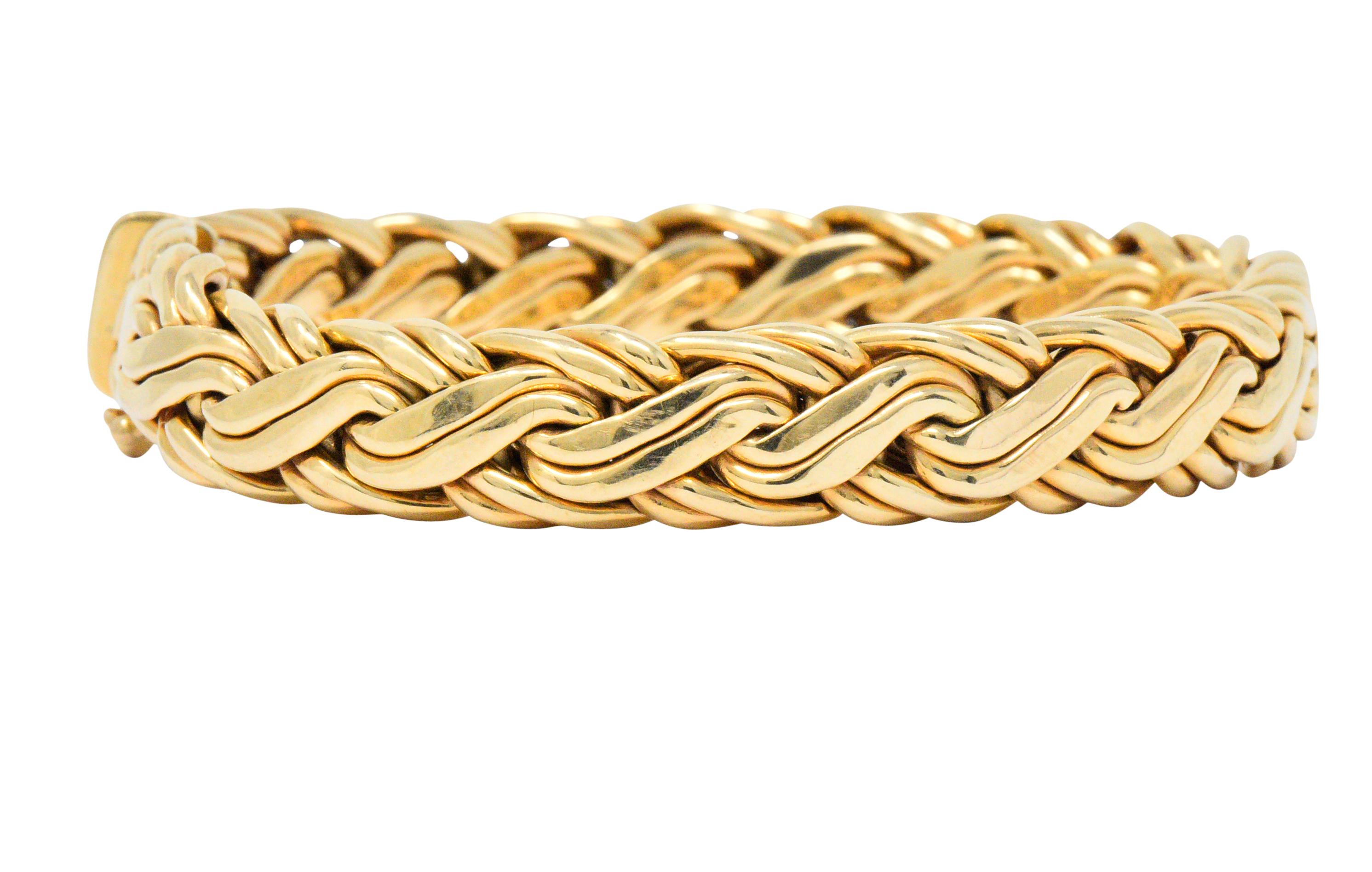 Tiffany & Co. Retro 14 Karat Gold Bracelet In Excellent Condition In Philadelphia, PA