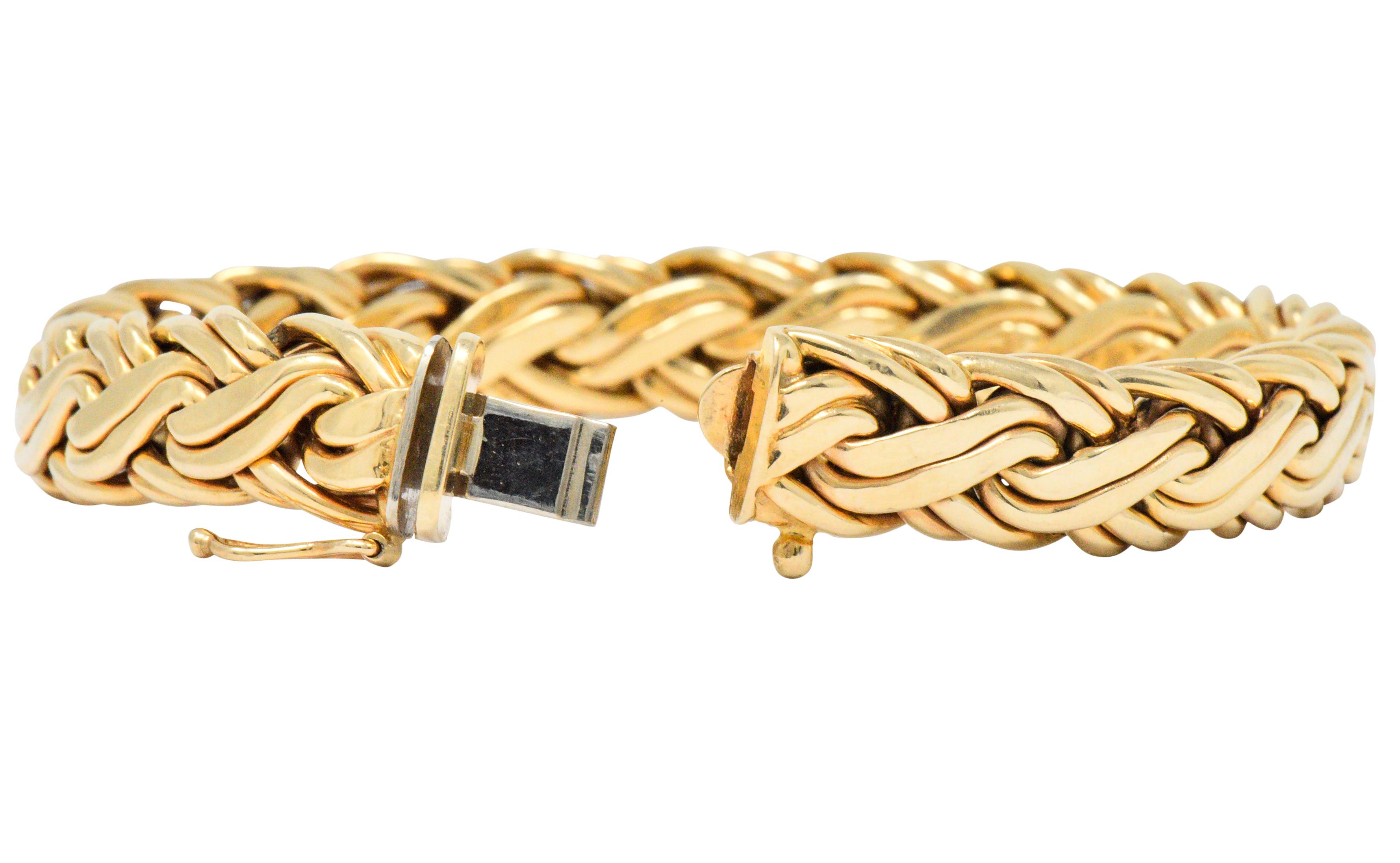 Women's or Men's Tiffany & Co. Retro 14 Karat Gold Bracelet