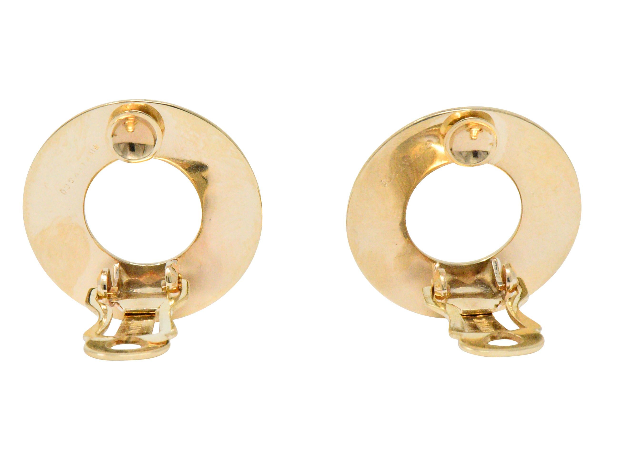 Women's or Men's Tiffany & Co. Retro 14 Karat Gold Ear-Clips Earrings