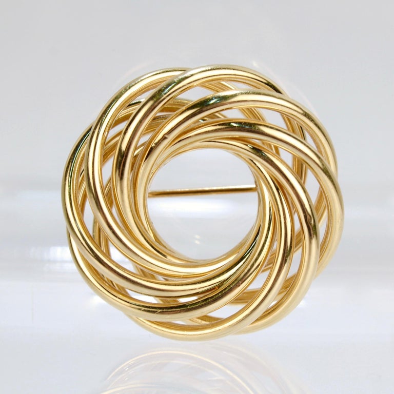 Tiffany and Co. Retro 14 Karat Gold Love Knot Brooch or Pin For Sale at ...