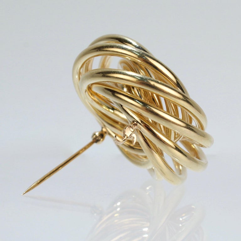 Tiffany and Co. Retro 14 Karat Gold Love Knot Brooch or Pin For Sale at ...