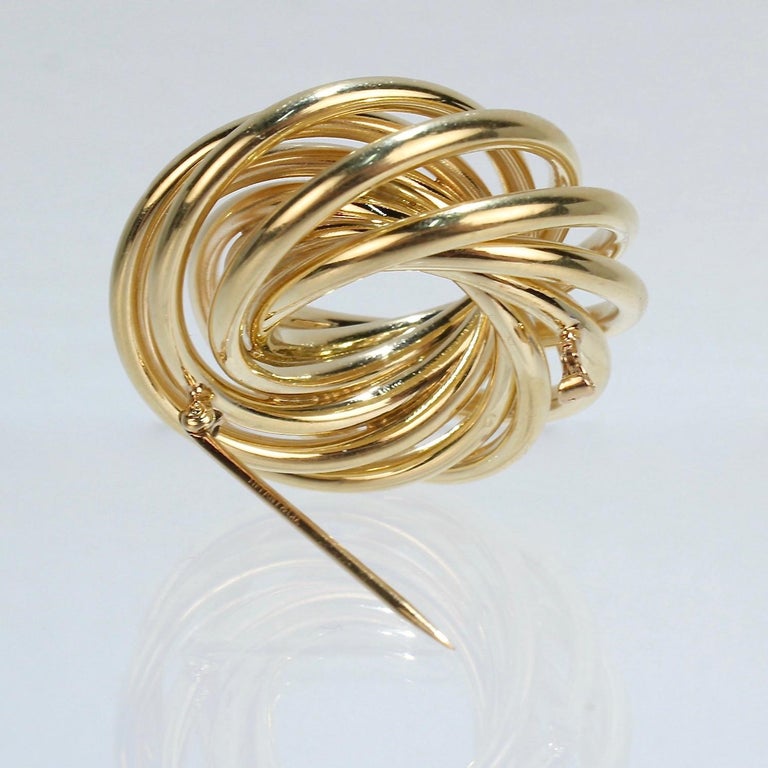 Tiffany and Co. Retro 14 Karat Gold Love Knot Brooch or Pin For Sale at ...