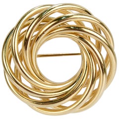 Tiffany & Co. Retro 14 Karat Gold Love Knot Brooch or Pin