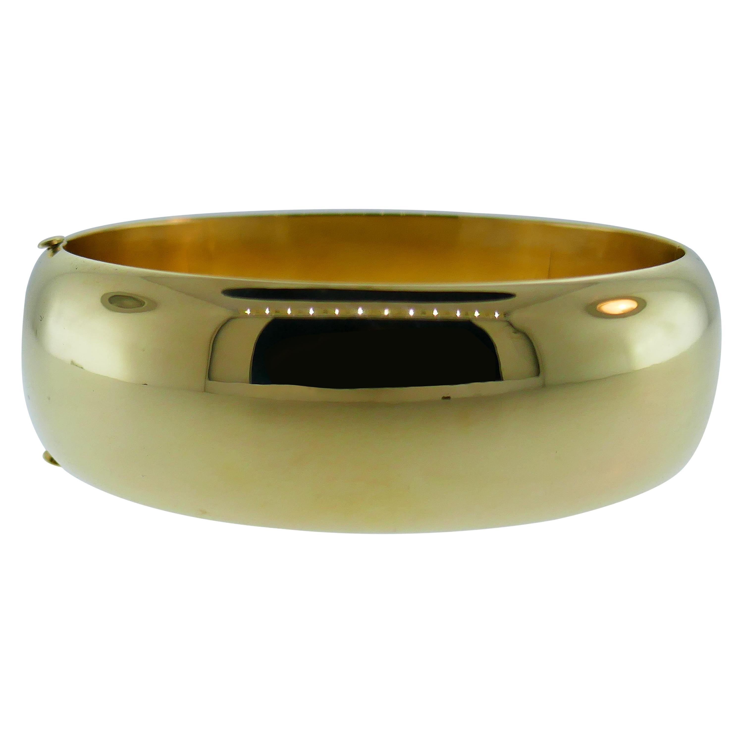 Tiffany & Co. Retro 14 Karat Yellow Gold Cuff Bangle Bracelet Rare