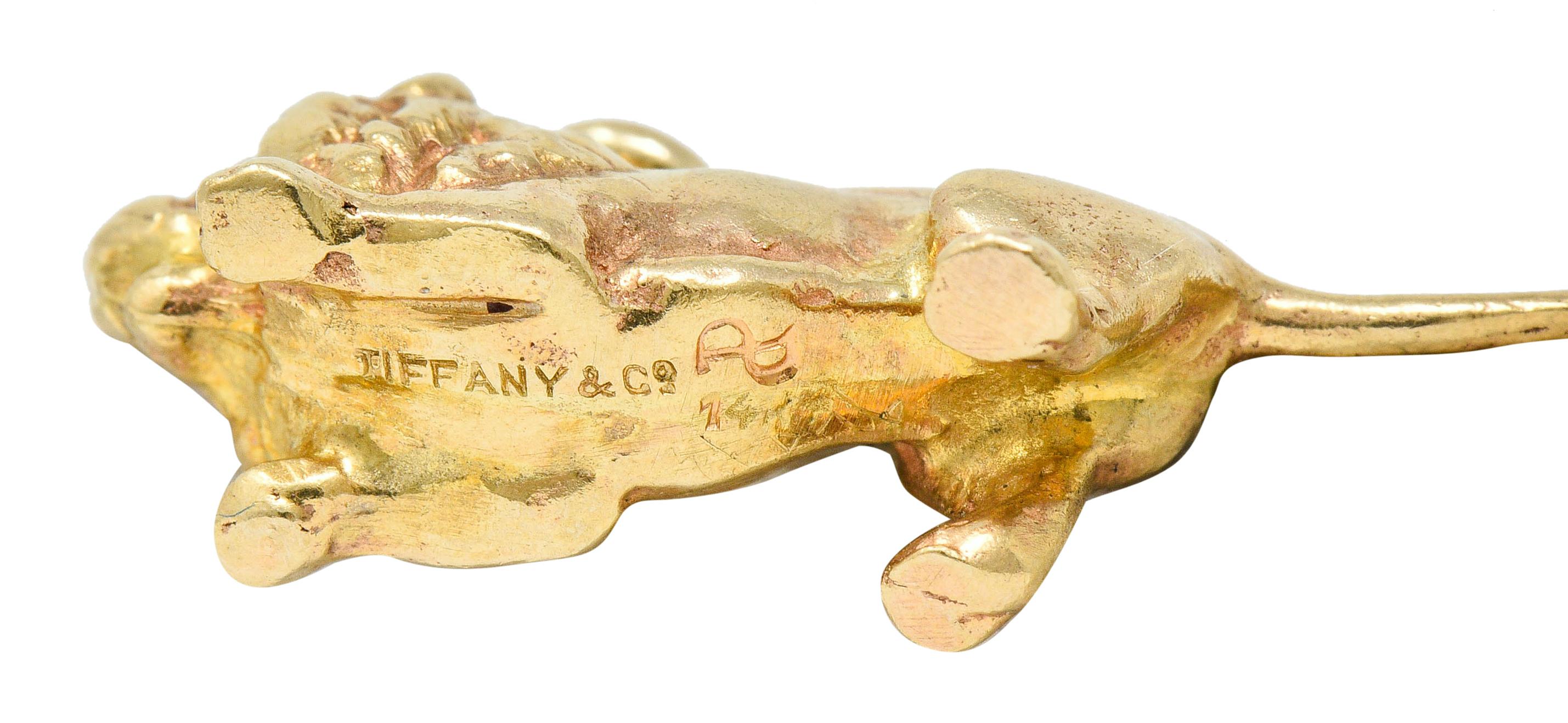Tiffany & Co. Retro 14 Karat Yellow Gold Lion Charm 1