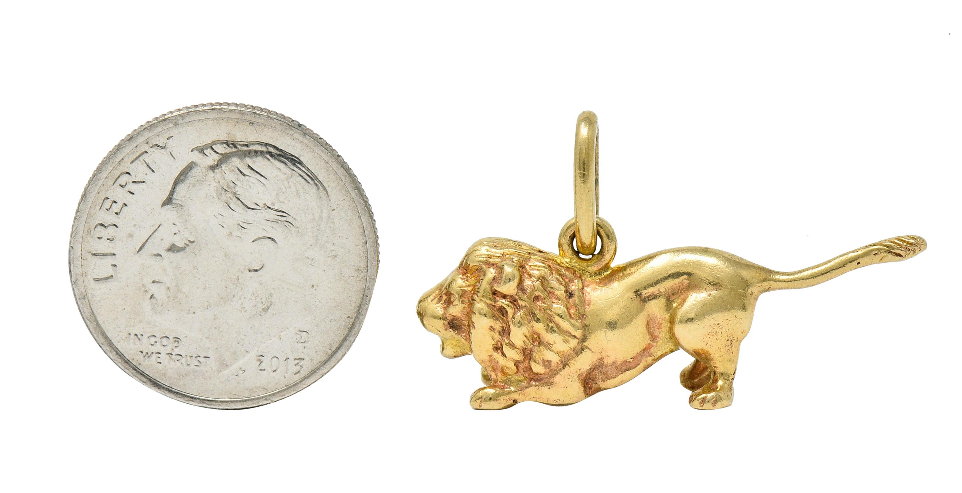 Tiffany & Co. Retro 14 Karat Yellow Gold Lion Charm 2