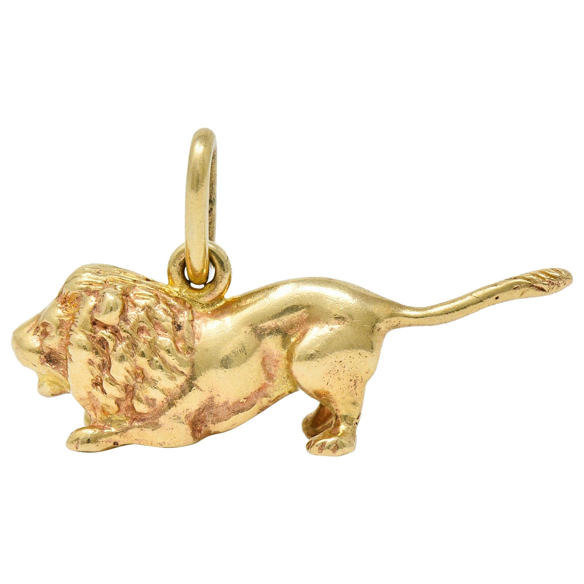 Lion Charm - 14 For Sale on 1stDibs | lion charm gold, gold lion 