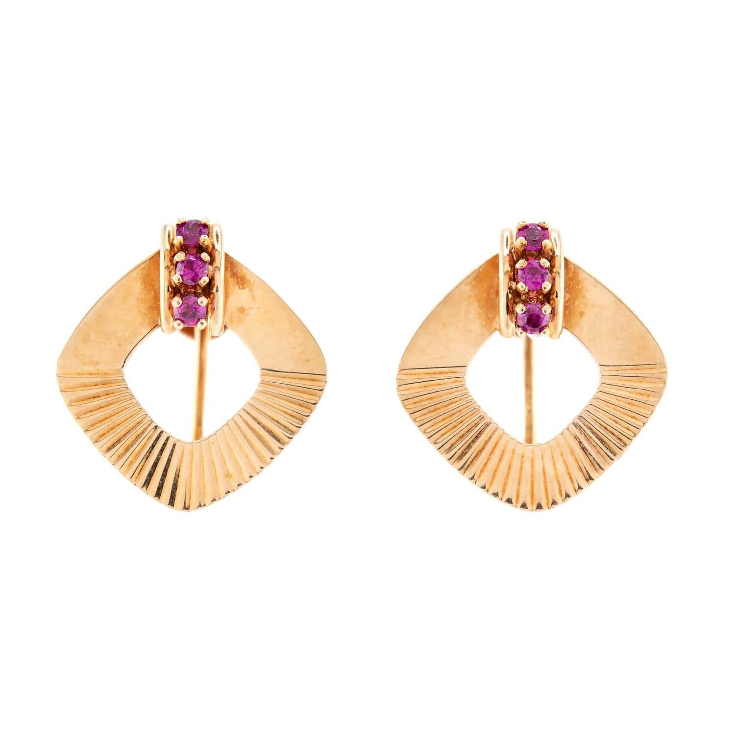 TIFFANY 
CO. Orecchini retrò in rubino 14k in vendita