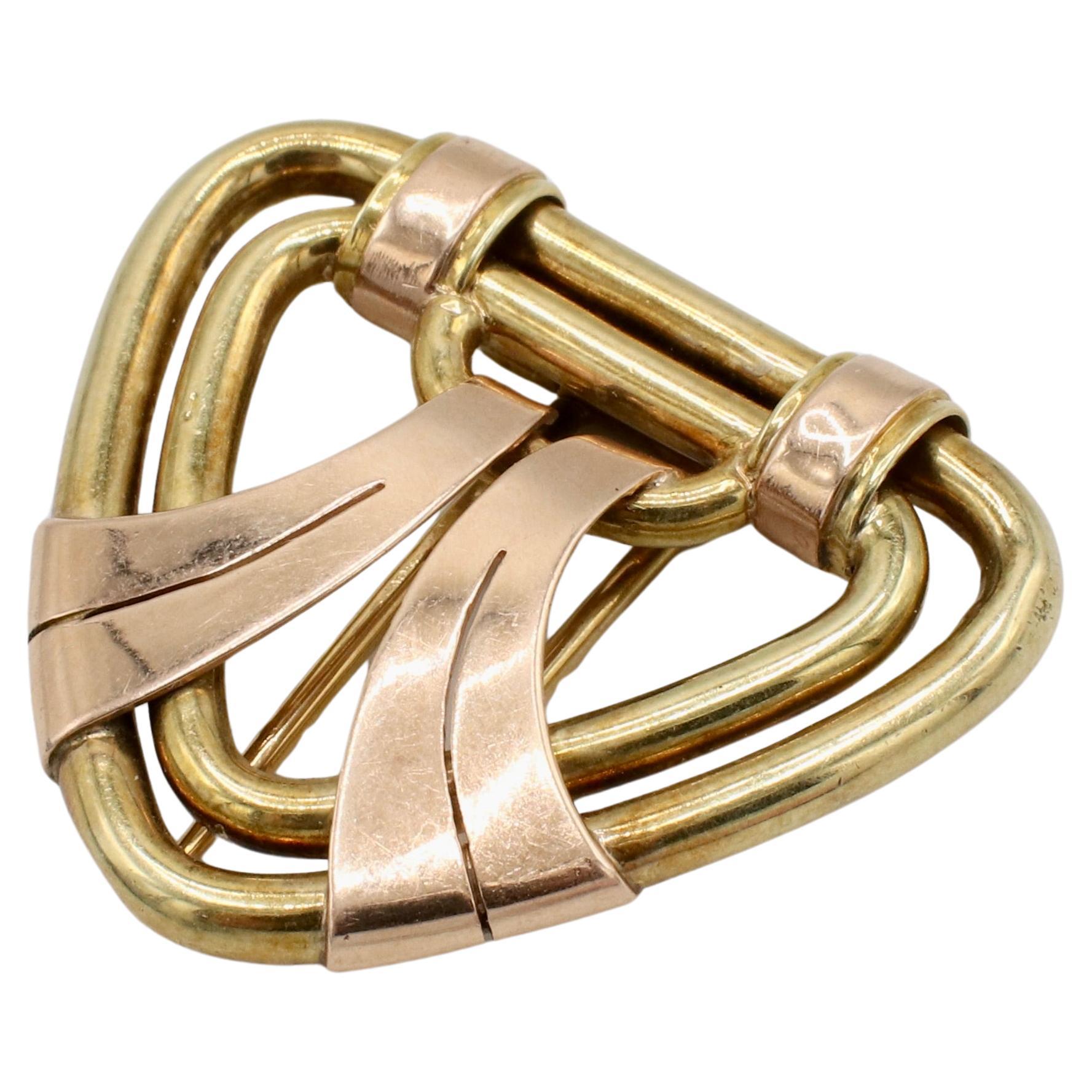 Tiffany & Co. Retro 14K Gelb und Rose Gold Clip Pin Brosche
Metall: 14k Gelb- und Roségold
Gewicht: 11,7 Gramm
Abmessungen: 37 x 33mm
Signiert: Tiffany & Co. 14k
