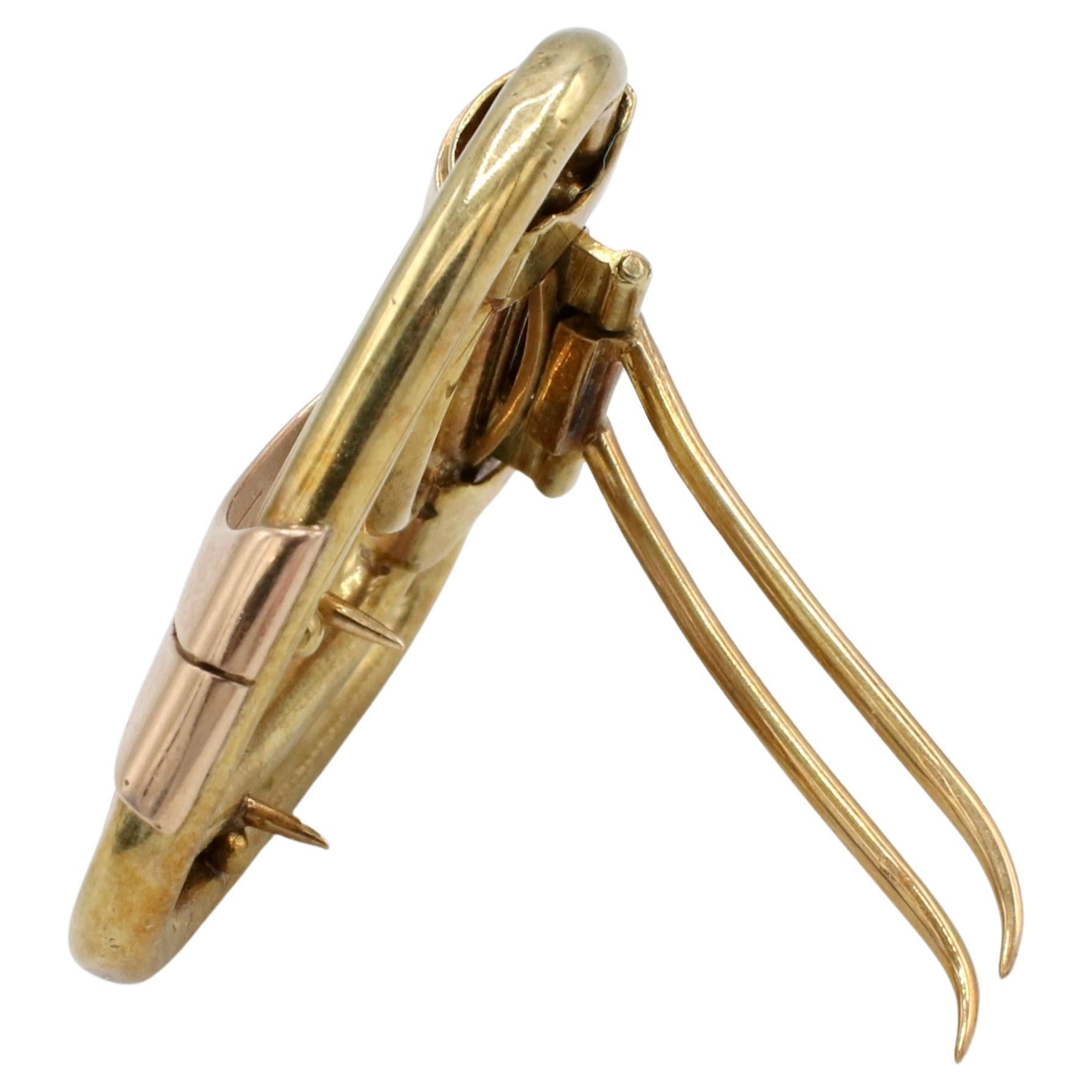 Tiffany & Co. Retro 14K Gelb und Rose Gold Clip Pin Brosche im Angebot 1