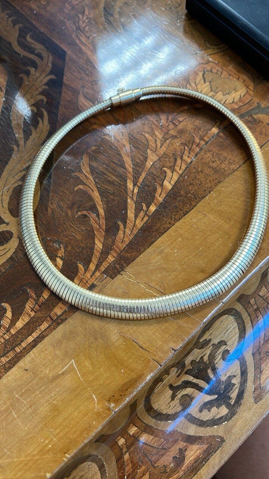 TIFFANY & CO. Retro 14k Gelbgold Tubogas Choker-Halskette 1950er Jahre 1